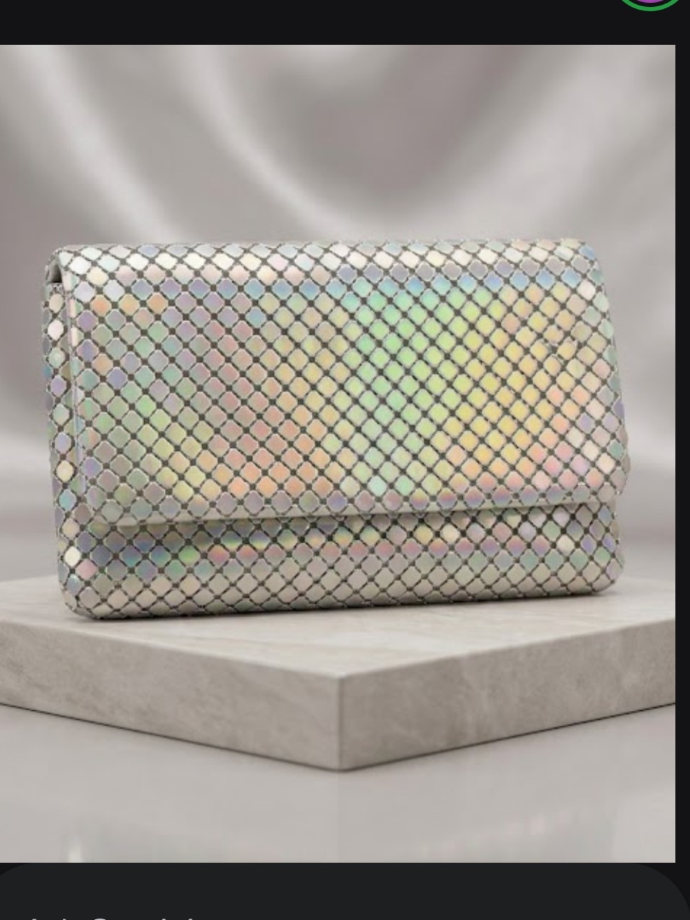Icing Silver Clutch with Holographic Finish